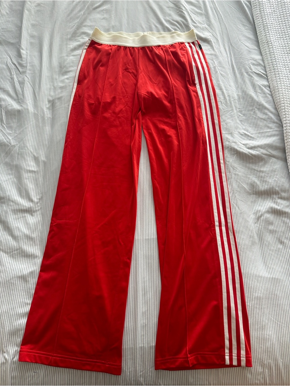 adidas Red Sweatpants with White Side Stripes